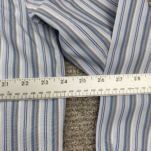 Eddie Bauer Shirt Men L Tall Slim Fit Blue White Gray Striped Wrinkle Resistant - Picture 8 of 9